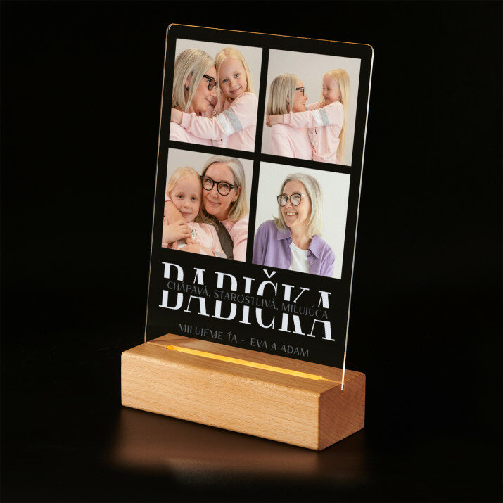 Babička - Tlač na akrylové sklo (LED stojan)