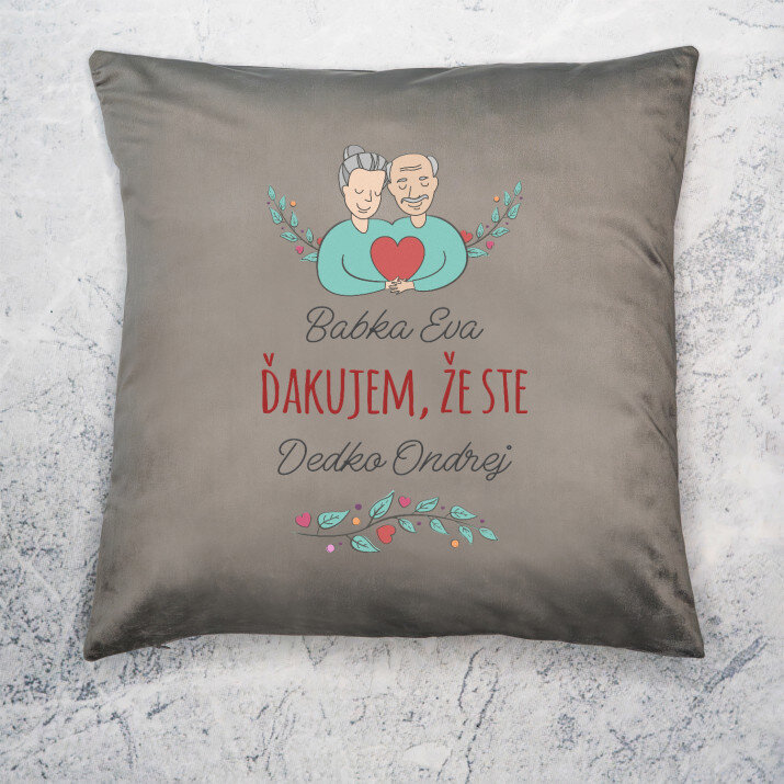 Babka dedko ďakujem - Dekoračný vankúš