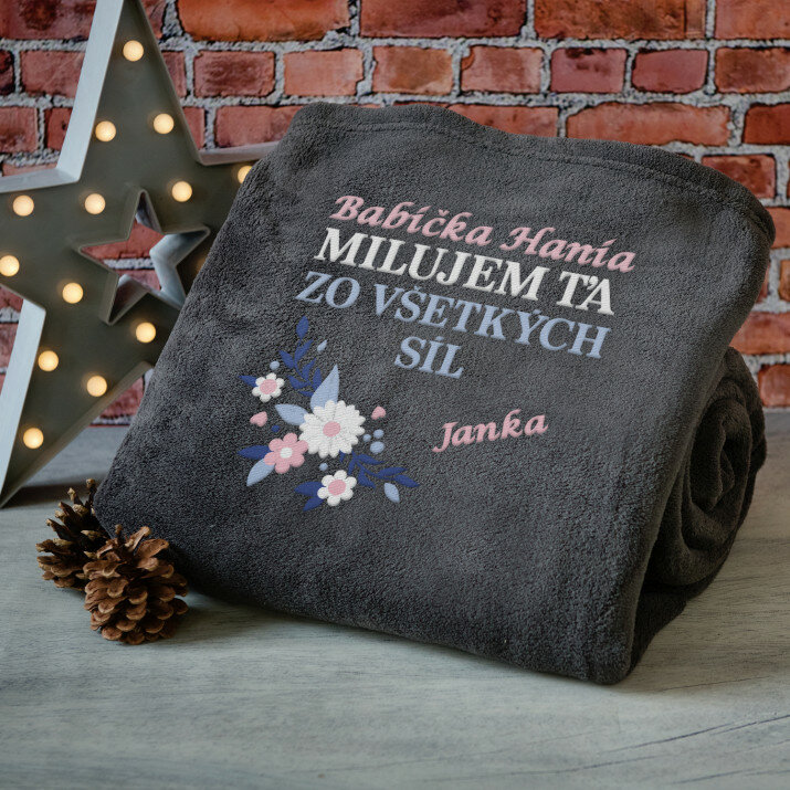 Babička milujem ťa - Deka s výšivkou 