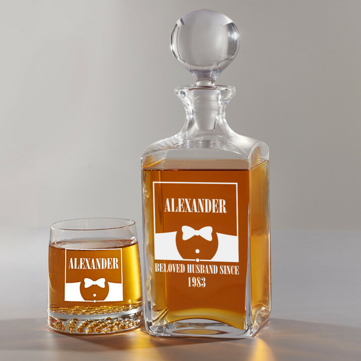 Beloved Husband - Sada gravírovanej karafy a pohárov na whisky
