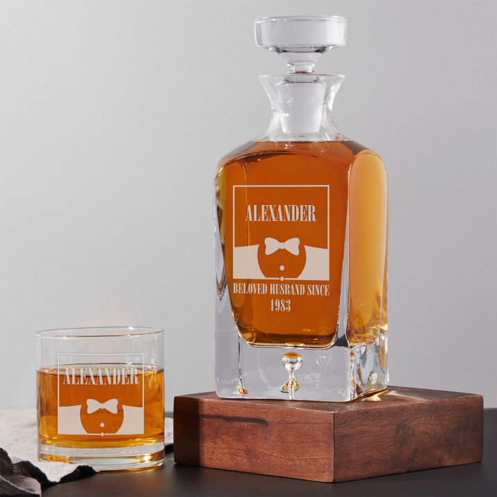 Beloved Husband - Sada gravírovanej karafy a pohárov na whisky