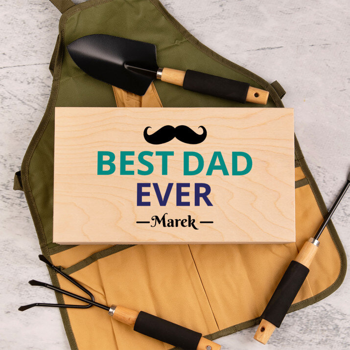 Best dad ever - Sada záhradného náradia v zástere