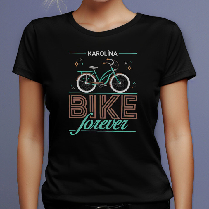 Bike forever - Čierne dámske tričko