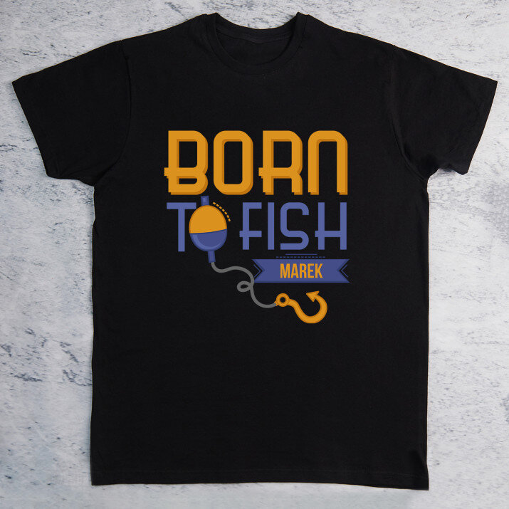 Born to fish - Pánske čierne tričko