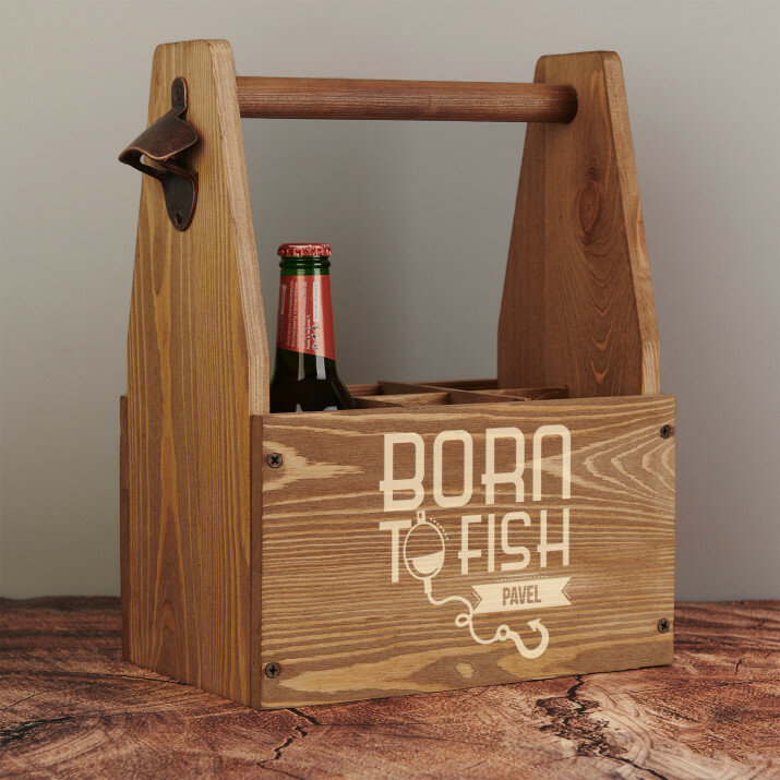 Born to fish - Nosič na pivo s otváračom