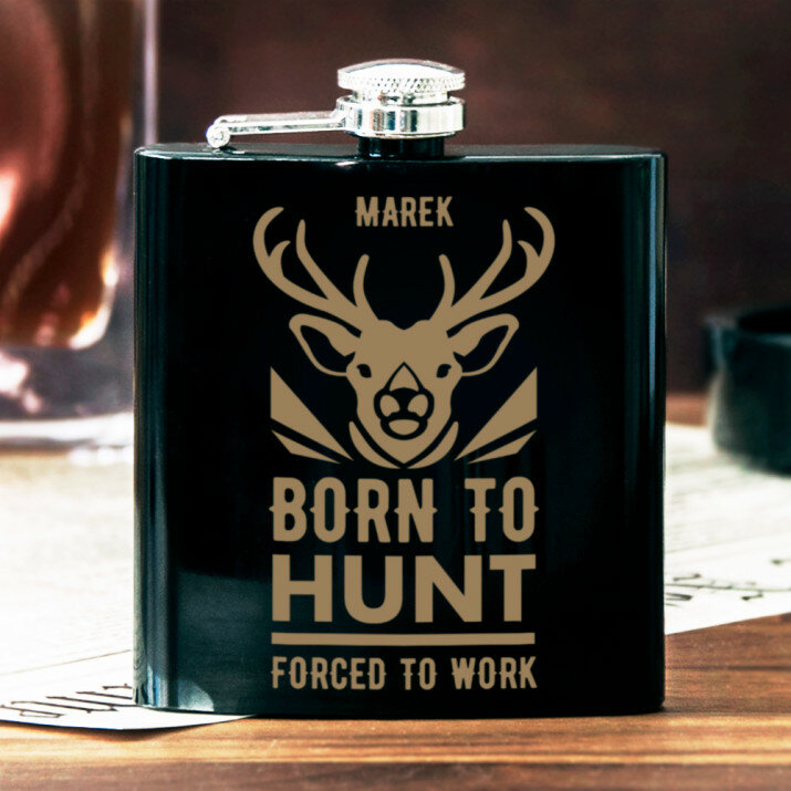 Born to hunt - Ploskačka s gravírovaním