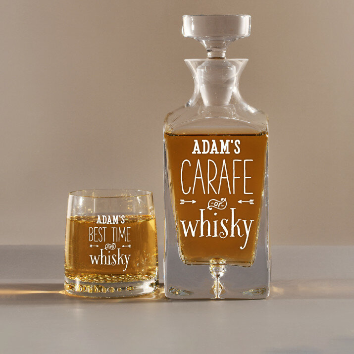 Carafe of whisky - Sada gravírovanej karafy a pohárov na whisky