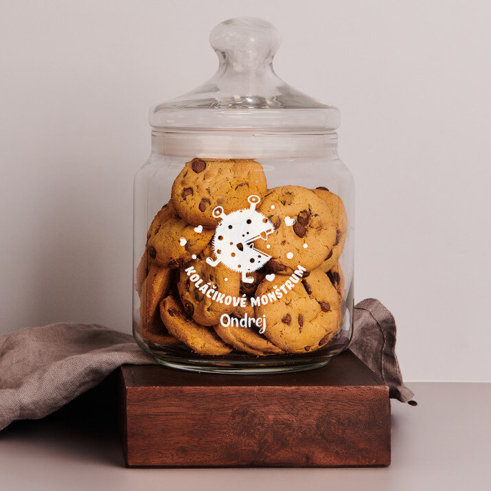 Koláčikové monštrum - Sklenená nádoba na koláčiky