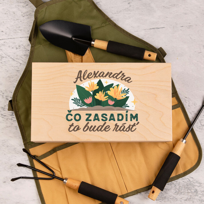 Čo zasadím to bude rásť - Sada záhradného náradia v zástere