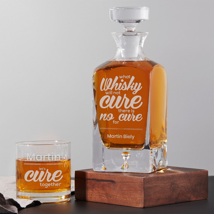 Cure - Sada gravírovanej karafy a pohárov na whisky