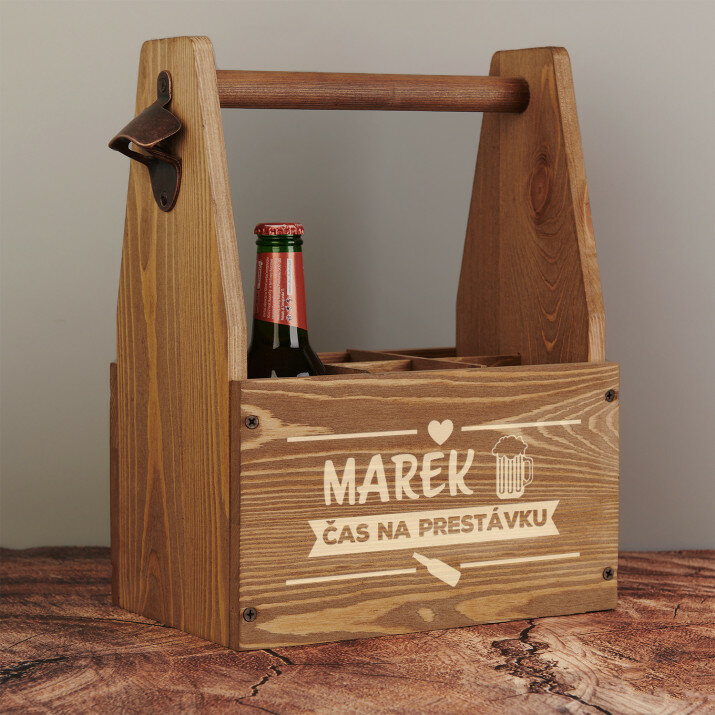 Čas na prestávku - Nosič na pivo s otváračom