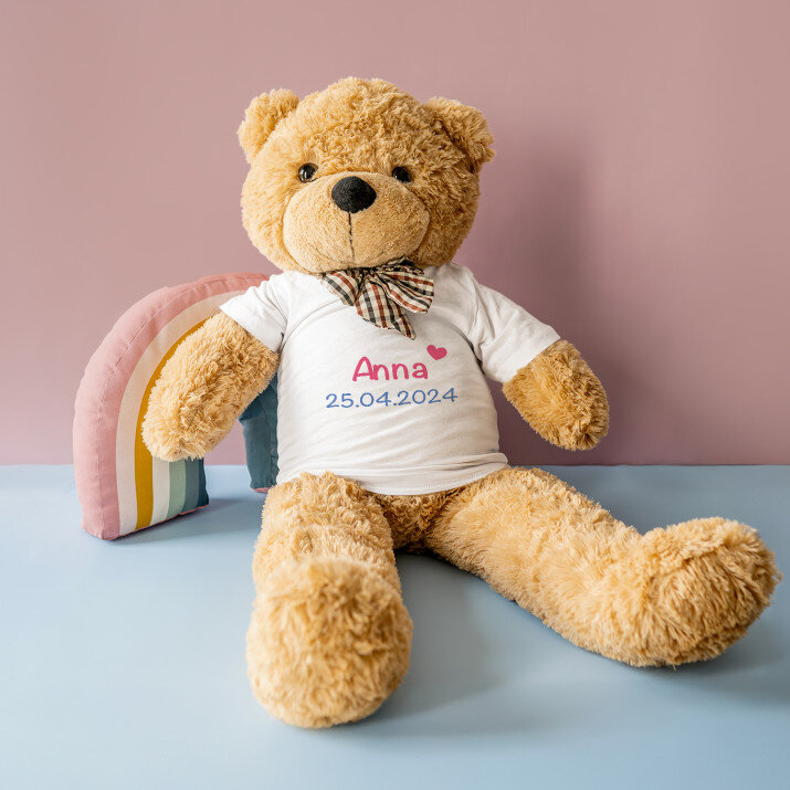 Dátum + meno - Medvedík 90 cm