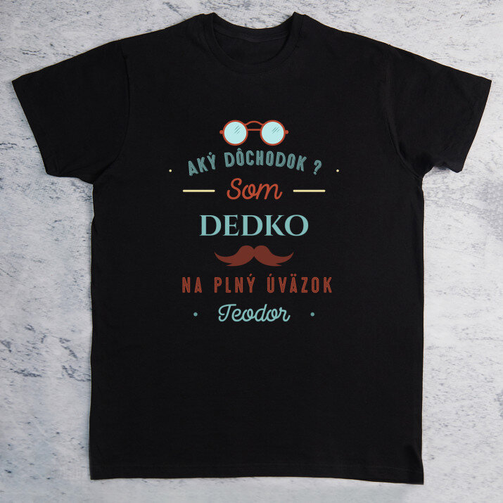 Dedko na plný úväzok - Pánske čierne tričko