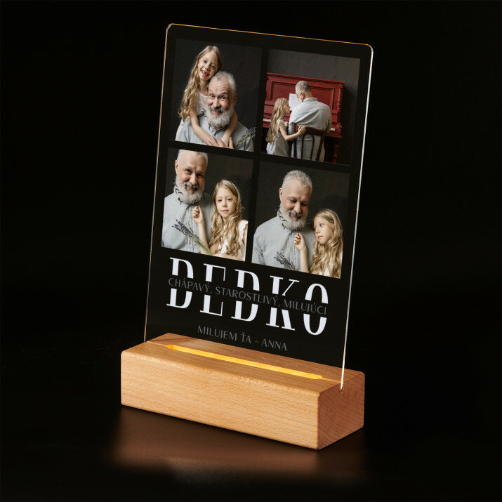 Dedko - Tlač na akrylové sklo (LED stojan)