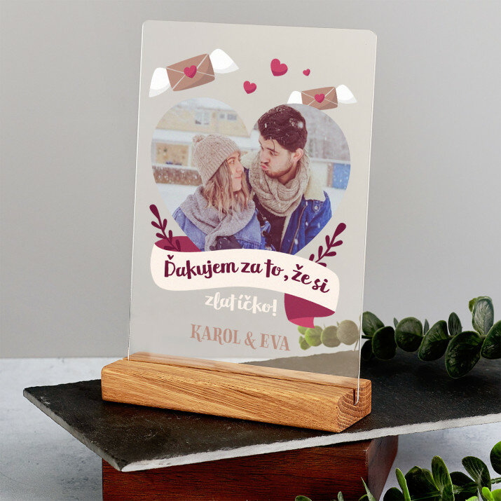 Ďakuje za to, že si zlatíčko - Tlač na akrylové sklo so stojanom