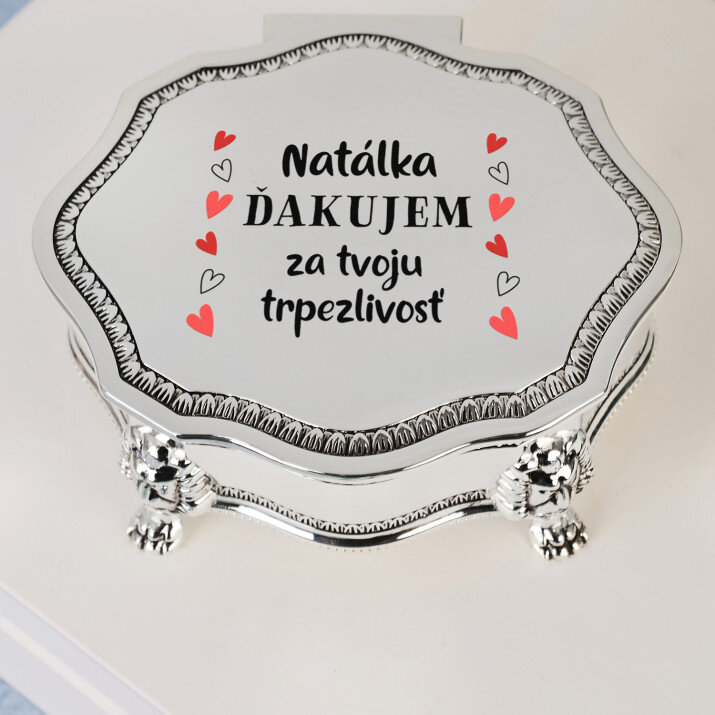 Ďakujem za tvoju trpezlivosť - Strieborná šperkovnica
