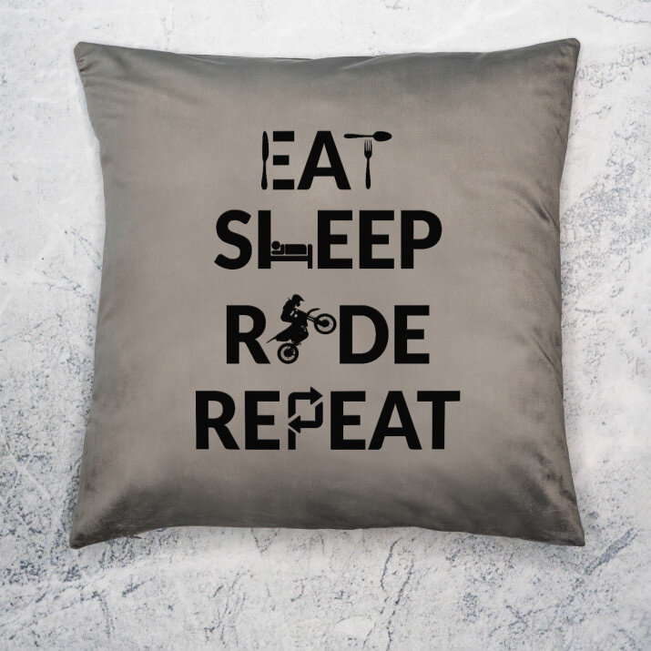 Eat, sleep, ride - Dekoračný vankúš