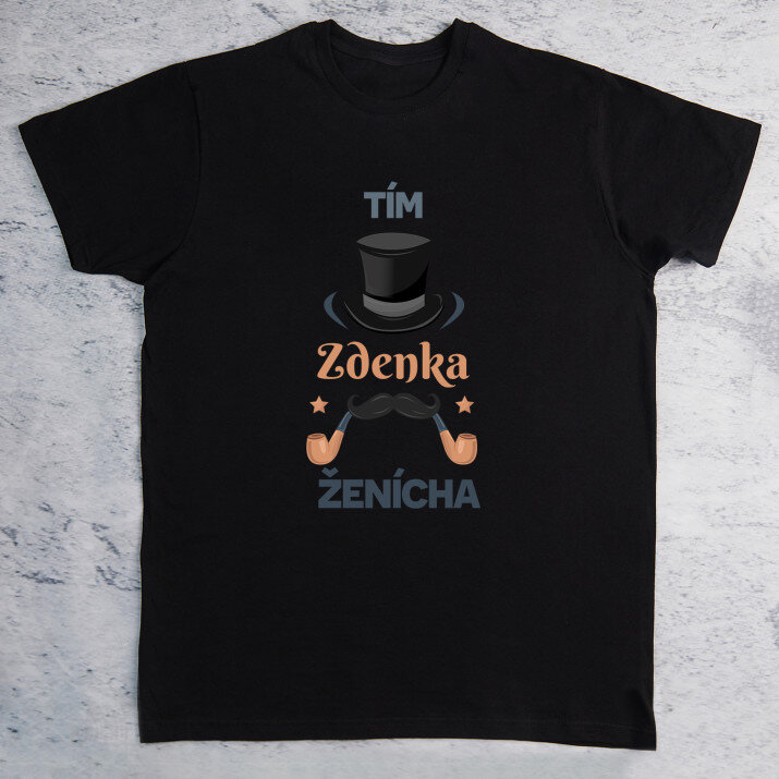 Tím ženícha - Pánske čierne tričko