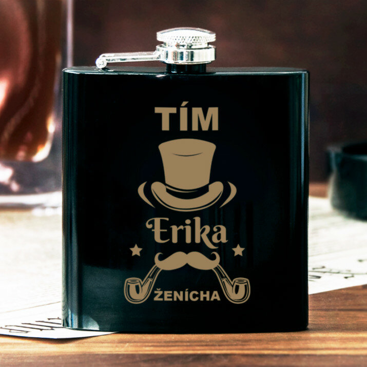Tím ženícha - Ploskačka s gravírovaním