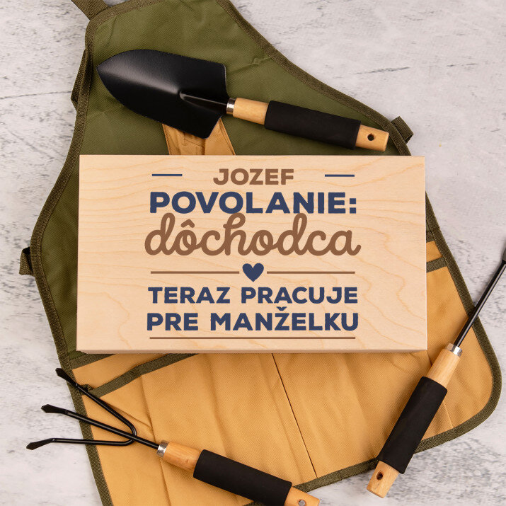 Dôchodca - Sada záhradného náradia v zástere