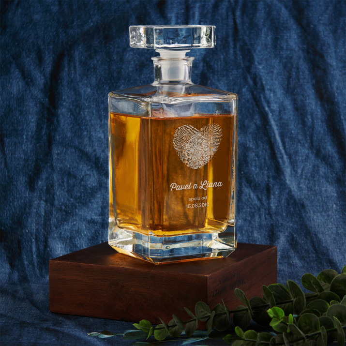 Fingerprints - Sklenená karafa na whisky s gravírovaním 0.7L