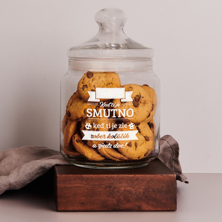 keď ti je smutno - Sklenená nádoba na koláčiky keď ti je smutno - Sklenená nádoba na koláčiky