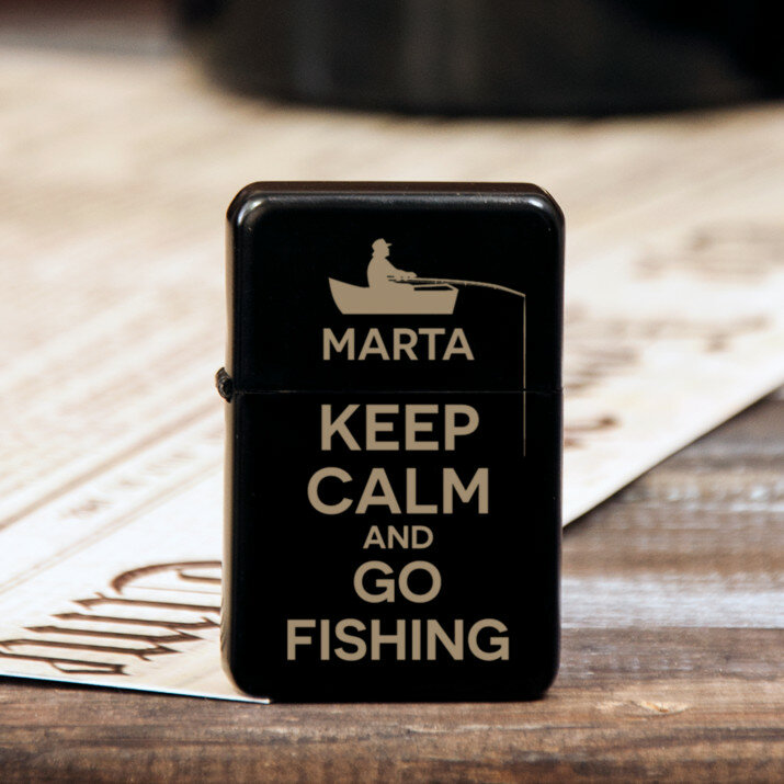 Go fishing - gravírovaný zapaľovač