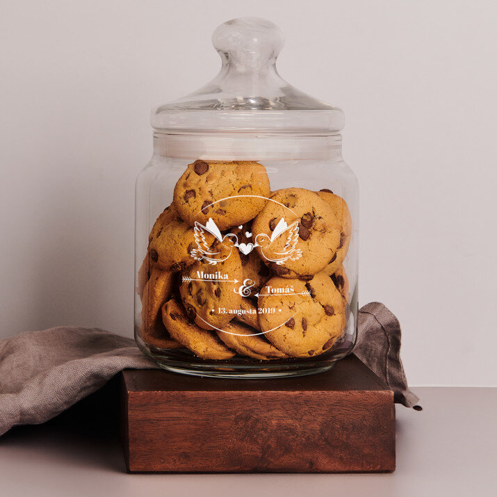 holuby - Sklenená nádoba na koláčiky