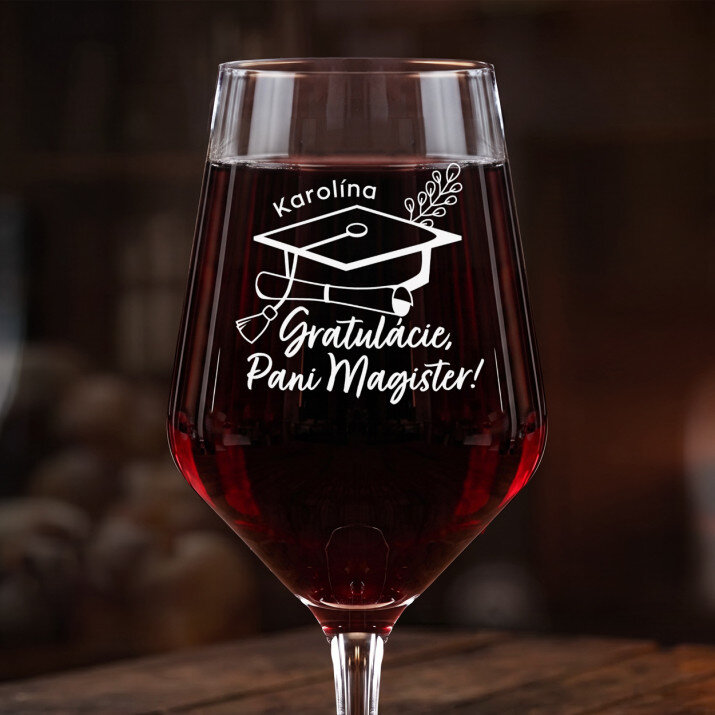 Gratulácie pani magister - Veľký pohár na víno