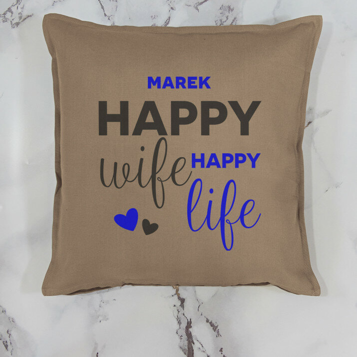 Happy life - Dekoračný vankúš