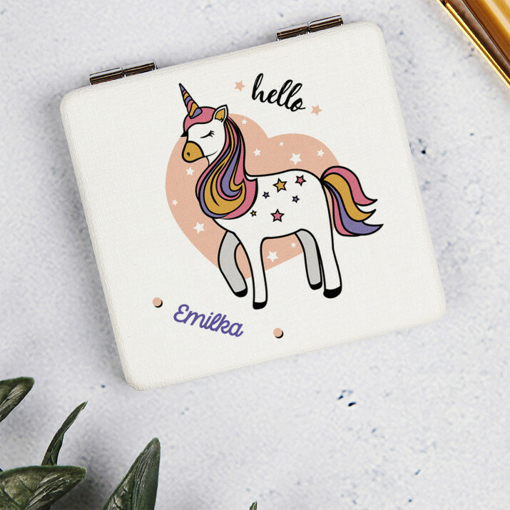 Hello unicorn - Vreckové zrkadielko