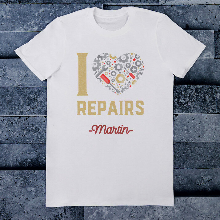 I love repairs - Pánske tričko s potlačou