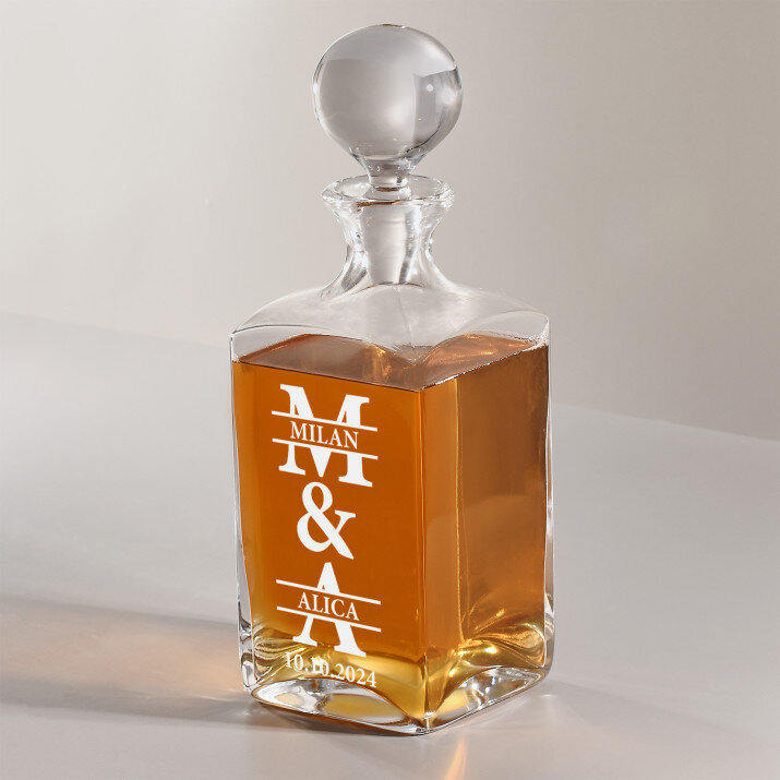 Iniciály s menom pre pár - Karafa na whisky