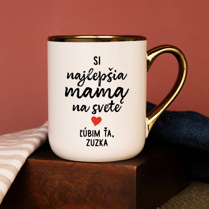Si najlepšia mama na svete - Keramický hrnček s farebným okrajom