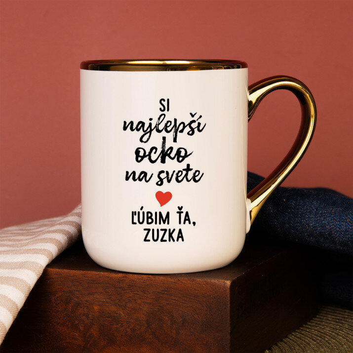 si najlepší ocko - Keramický hrnček s farebným okrajom