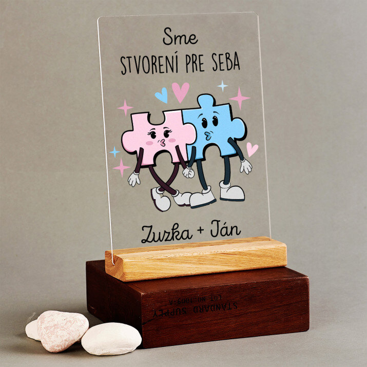 Sme stvorení pre seba - Tlač na akrylové sklo so stojanom