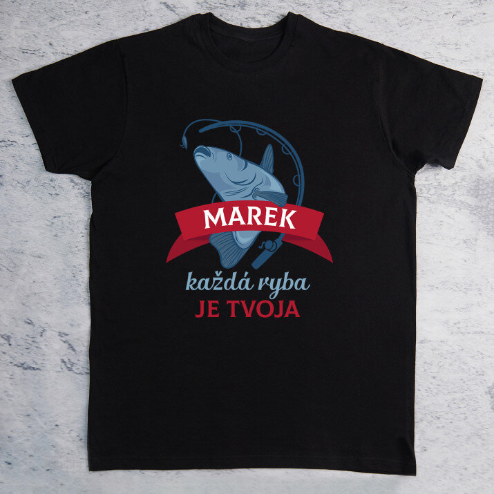 Každá ryba je tvoja - Pánske čierne tričko