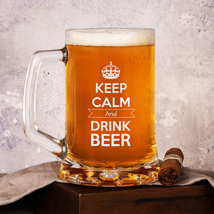 Keep Calm And Drink Beer - Krígeľ s gravírovaním