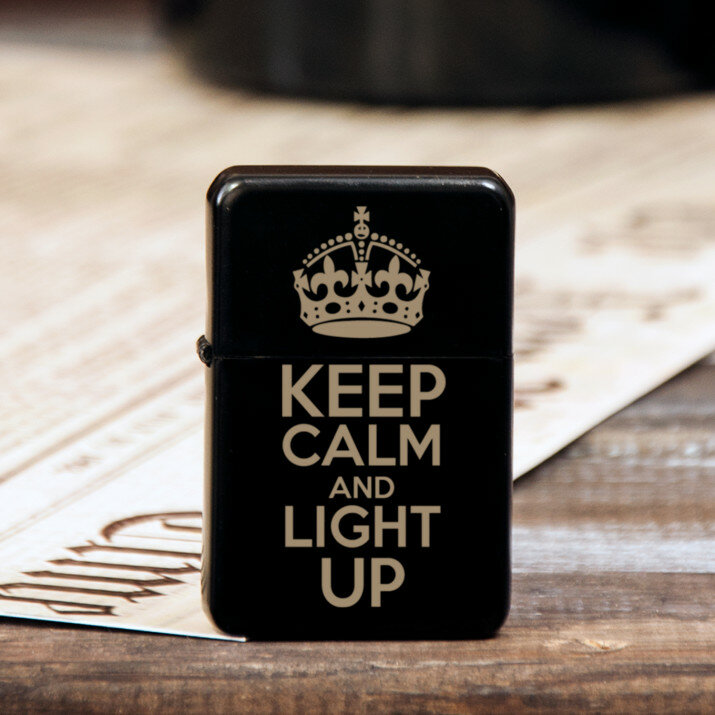 Keep calm - gravírovaný zapaľovač