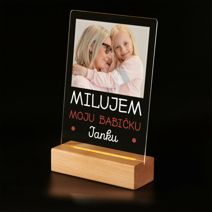 Milujem babičku - Tlač na akrylové sklo (LED stojan)