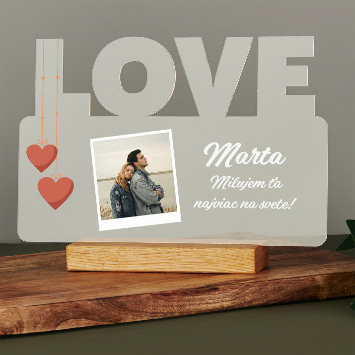 Milujem ťa najviac - Tlač na akrylové sklo LOVE