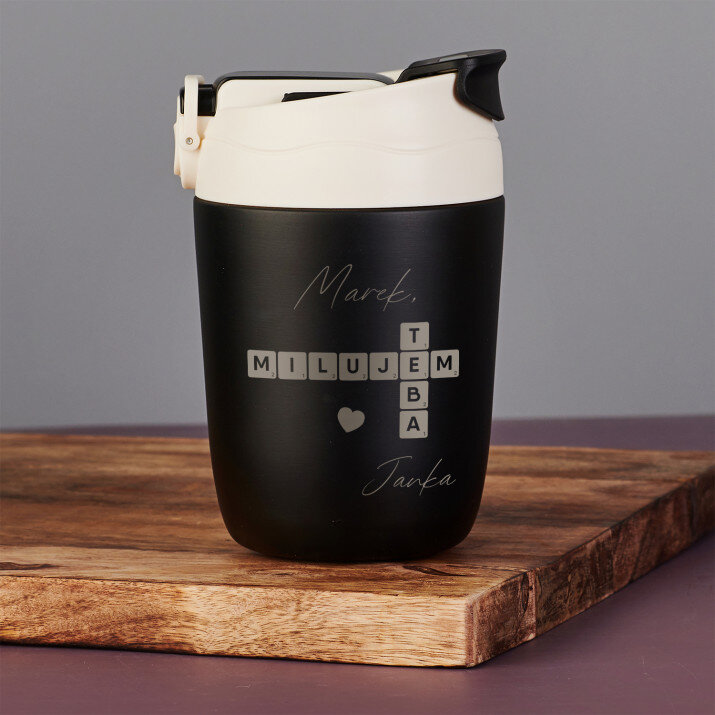 milujem ťa scrabble - Termohrnek 360 ml