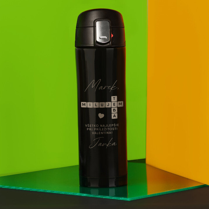 milujem ťa scrabble - Termohrnek 440ml