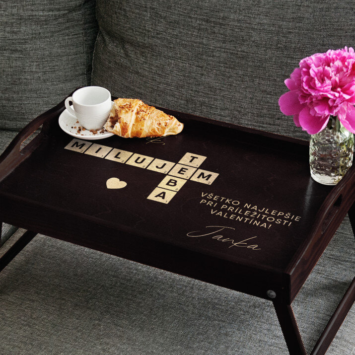  milujem ťa scrabble - Raňajkový podnos