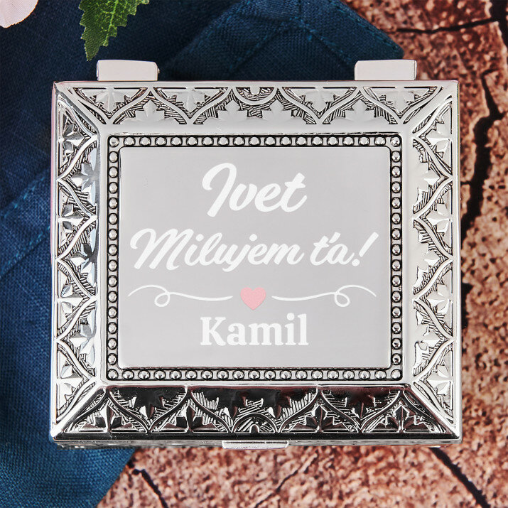 Miluji tě! - Postříbřená šperkovnica