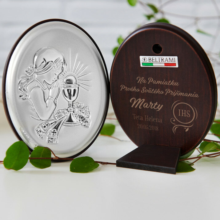 sväté prijímanie - Dievča - Strieborný obrázok