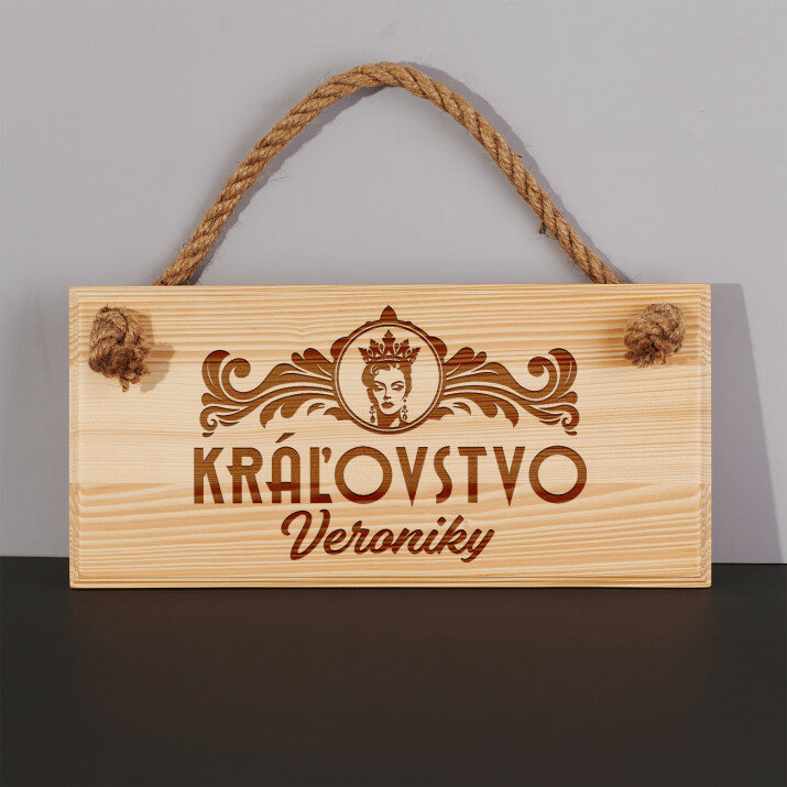 Kráľovstvo - Drevená tabuľka