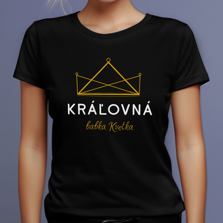 Kráľovná babka - Čierne dámske tričko