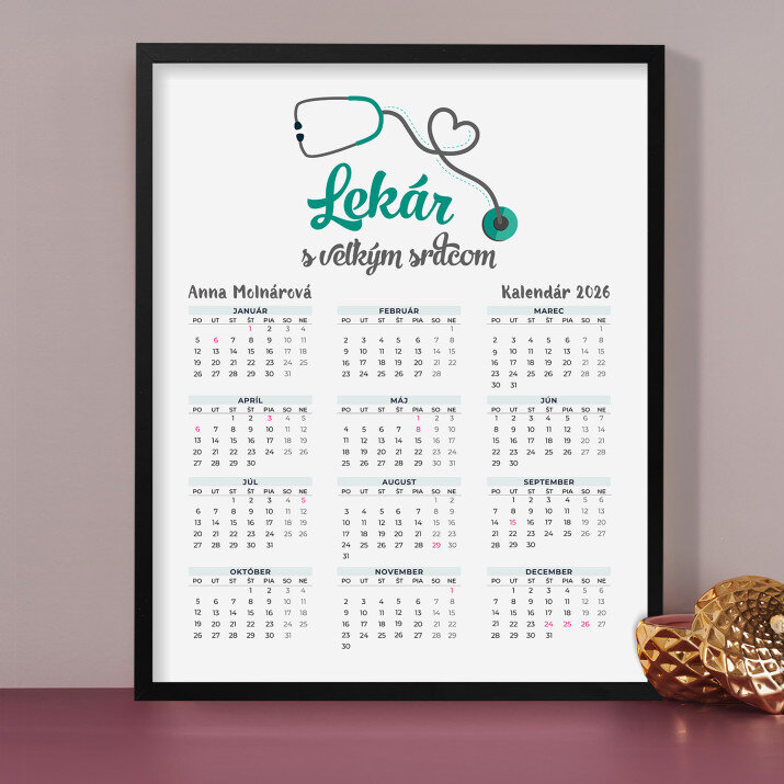 Lekár s veľkým srdcom - Kalendár v ráme Lekár s veľkým srdcom - Kalendár v ráme