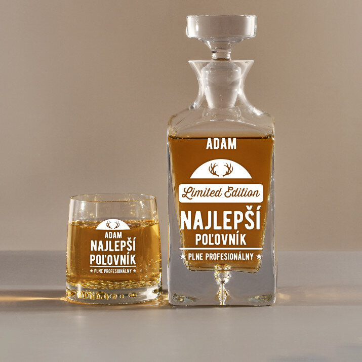Limited edition - Sada gravírovanej karafy a pohárov na whisky